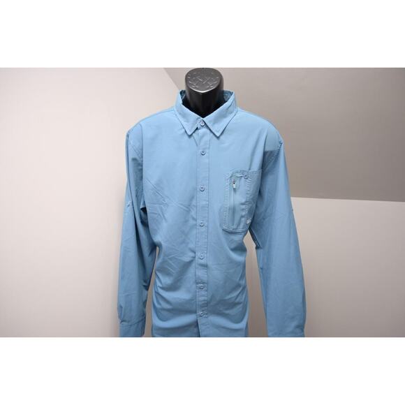 Gillz Vented Fishing Shirt Stretch Blue Long Sleeve Camping Hiking Mens Sz XL - Picture 3 of 10